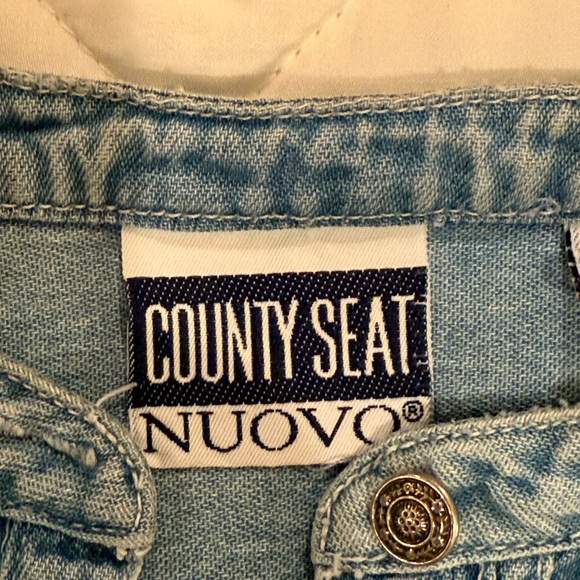 Vintage Country Seat Nuovo Denim Shirt Women’s Small Pintuck Mandarin Collar 90s - Picture 7 of 17